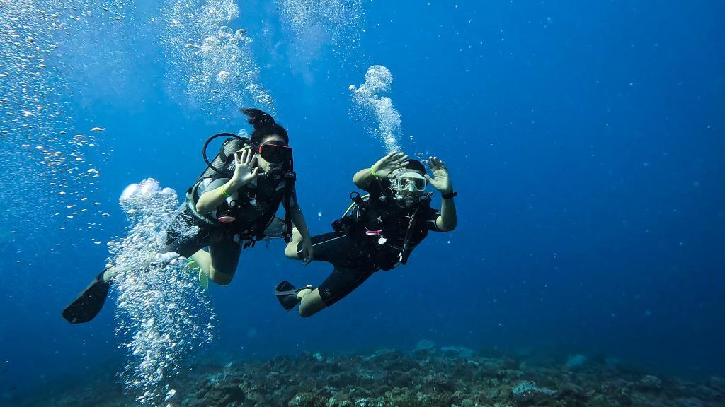 Diving with fellow Divers at Diani Beach